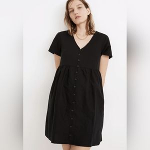 Madewell black linen mini dress